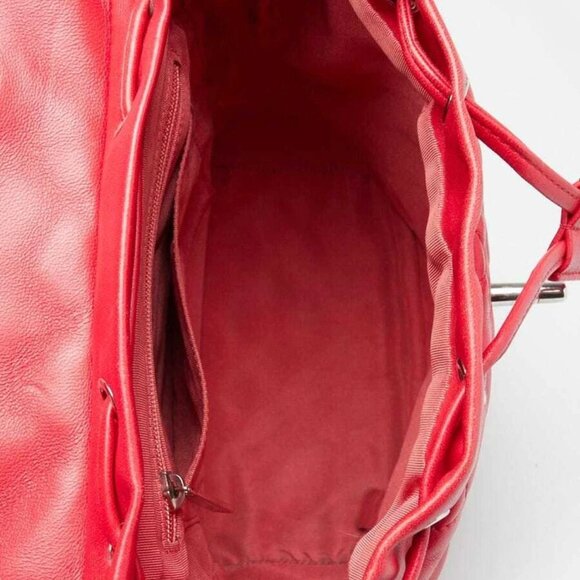 Chanel Red Quilted Lambskin Leather Small Urban Spirit Backpack Bag - Picture 7 of 11